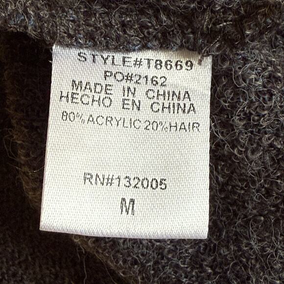 Entro Sweater Tunic Dress Sz M Chunky Lace Trim Long Sleeve Tier Bark Color - Picture 8 of 9